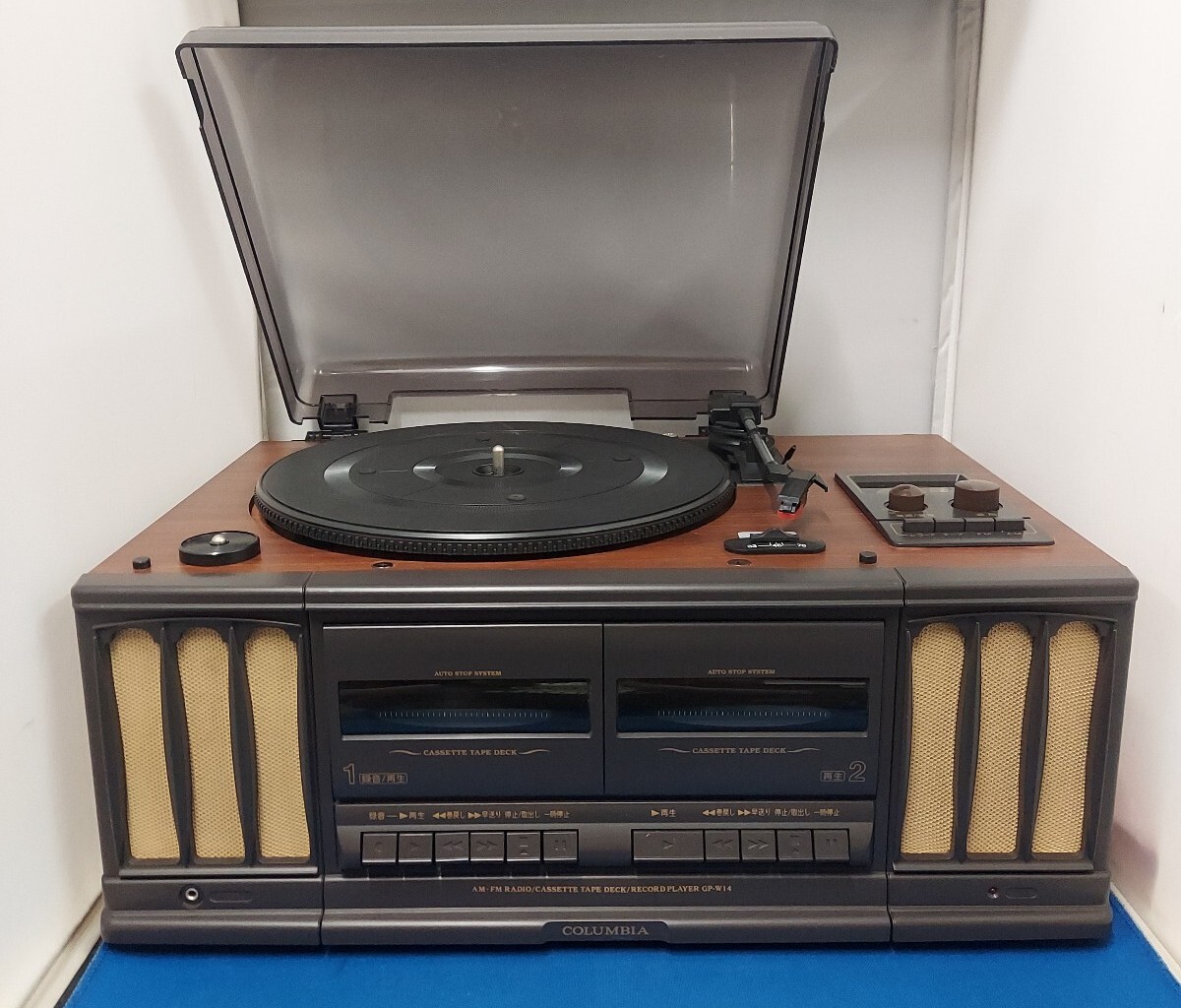レコードラジオCDカセット　卓上型ステレオシステムCOLUMBIA GP-28 オーディオ機器 レコードラジオCDカセット 卓上型ステレオシステム