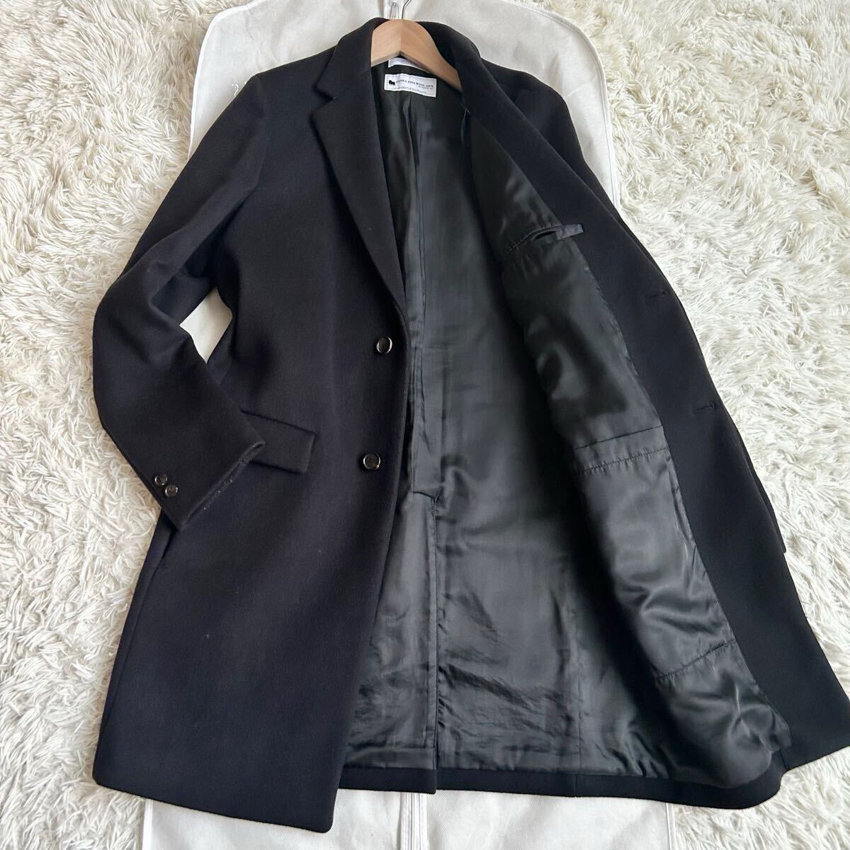 極美品☆ユナイテッドアローズ　チェスターコート　高級ライン　ウール　シルク 46 極美品ユナイテッドアローズ チェスターコート 高級ライン ウール