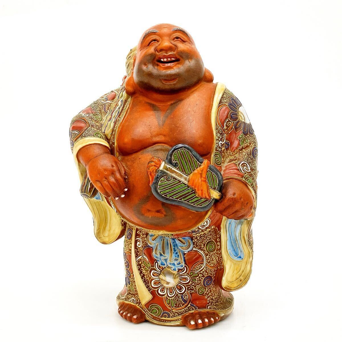 布袋様 神様 招福 七福神 縁起物 開運 仏教美術 染付金彩 昭和レトロ