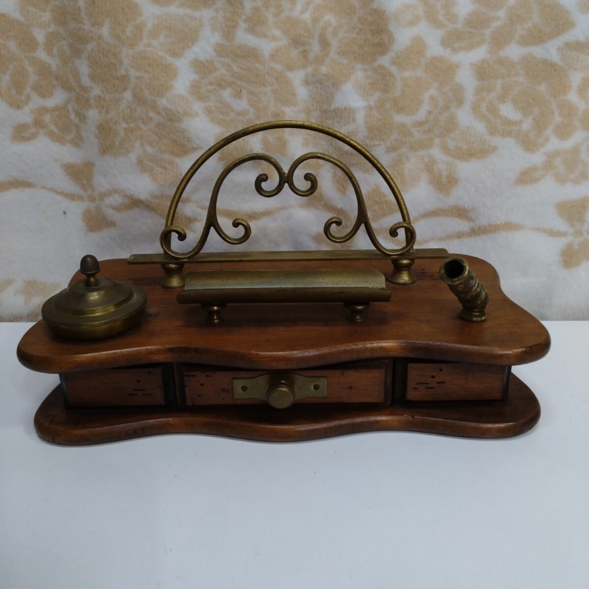 やや傷や汚れあり】アンティーク 小物置き ペン立て メモ置き 引き出し  