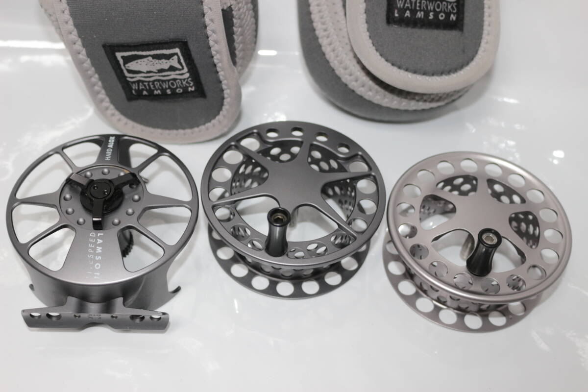 初代LamsonラムソンLP-3替スプール純正ポーチ付き6～8番に