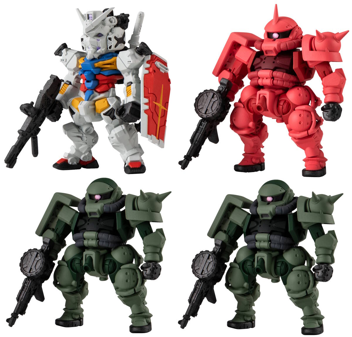 ガンダムコンバージ 4個セット 白いガンダム シャア専用ザク(GQ) ザク(GQ) FW GUNDAM CONVERGE ♯28 ジークアクス ザクⅡ GQuuuuuuXの1番目の画像