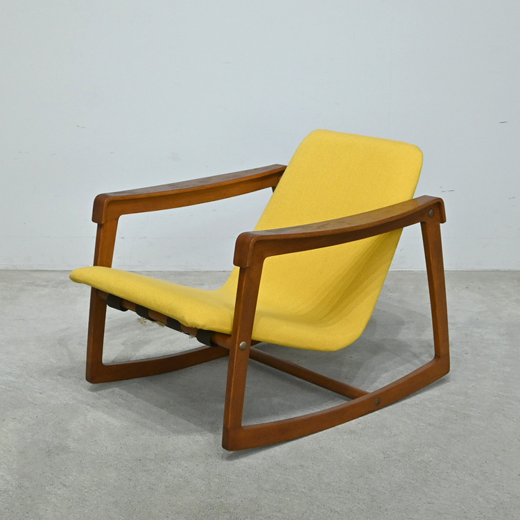 MATSUDA 松田家具◇ロッキングチェア フットレスト付き レザー