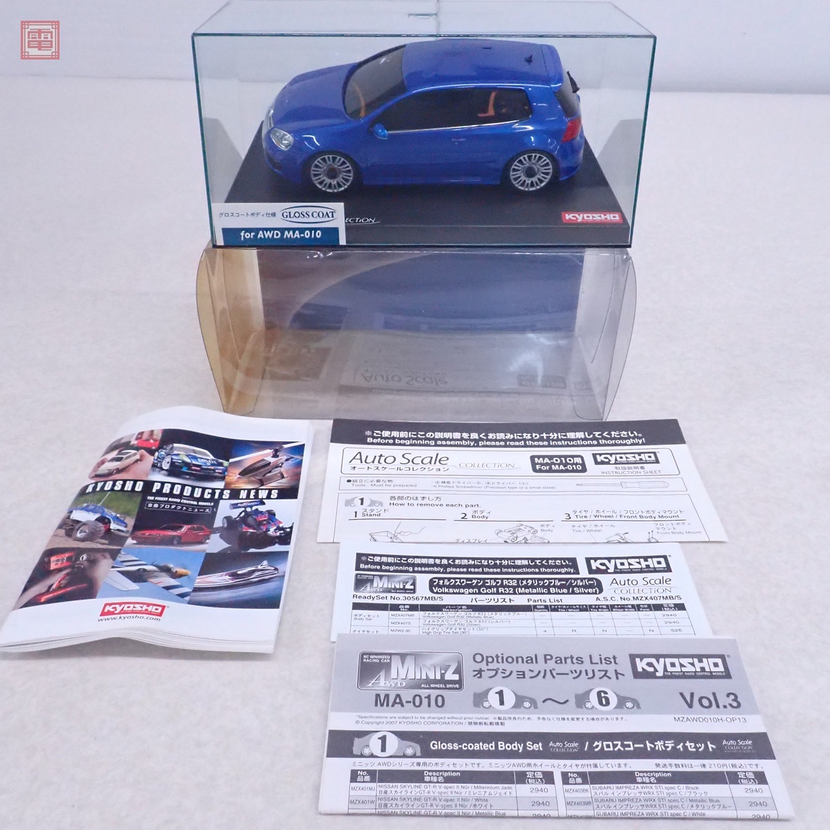 【やや傷や汚れあり】京商 ミニッツ フォルクスワーゲン ゴルフ R32 (メタリックブルー) No.MZX407MB オートスケール ...
