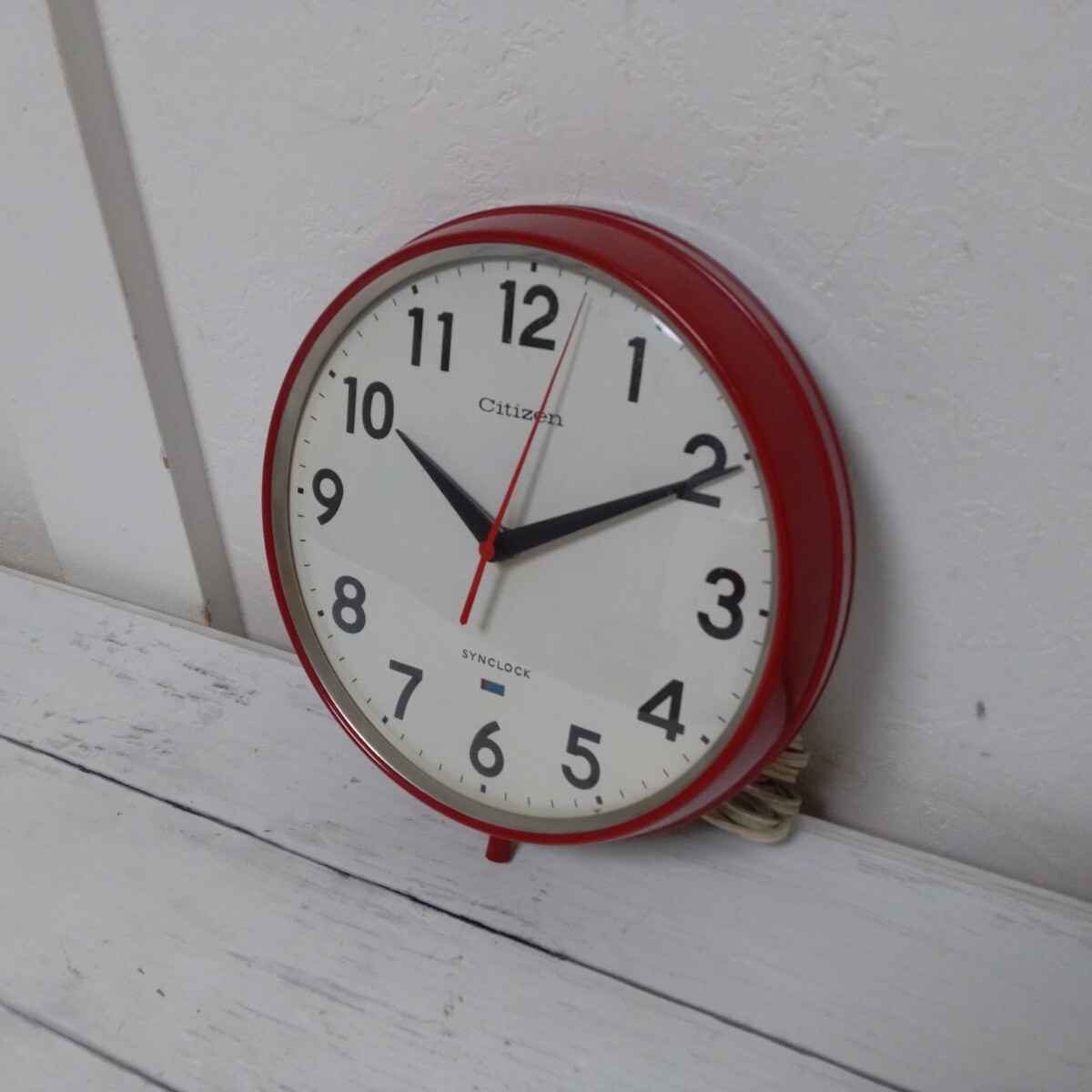214 日立/HITACHI Synclock Date AW-110C コンセント式掛時計 レトロ