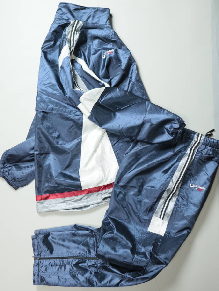 asics セットアップ ジャージ 光沢 高校 体育 AN-267 AN-167 M ブルー