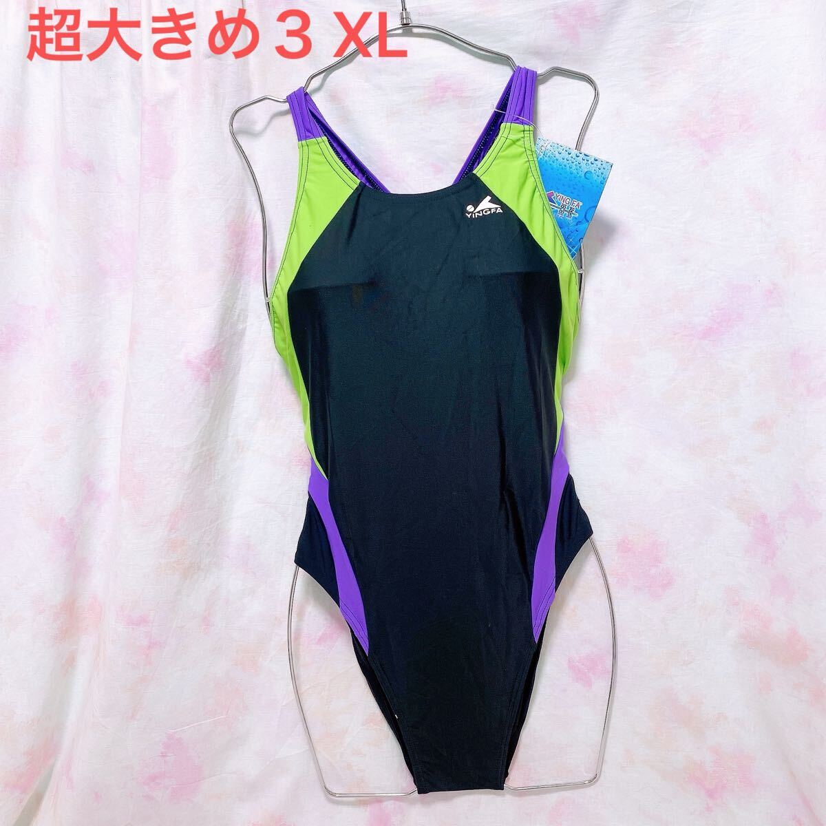 インファ水着 競泳水着 サイズM 中古品 ハイレグ 縦線生地 競泳水着