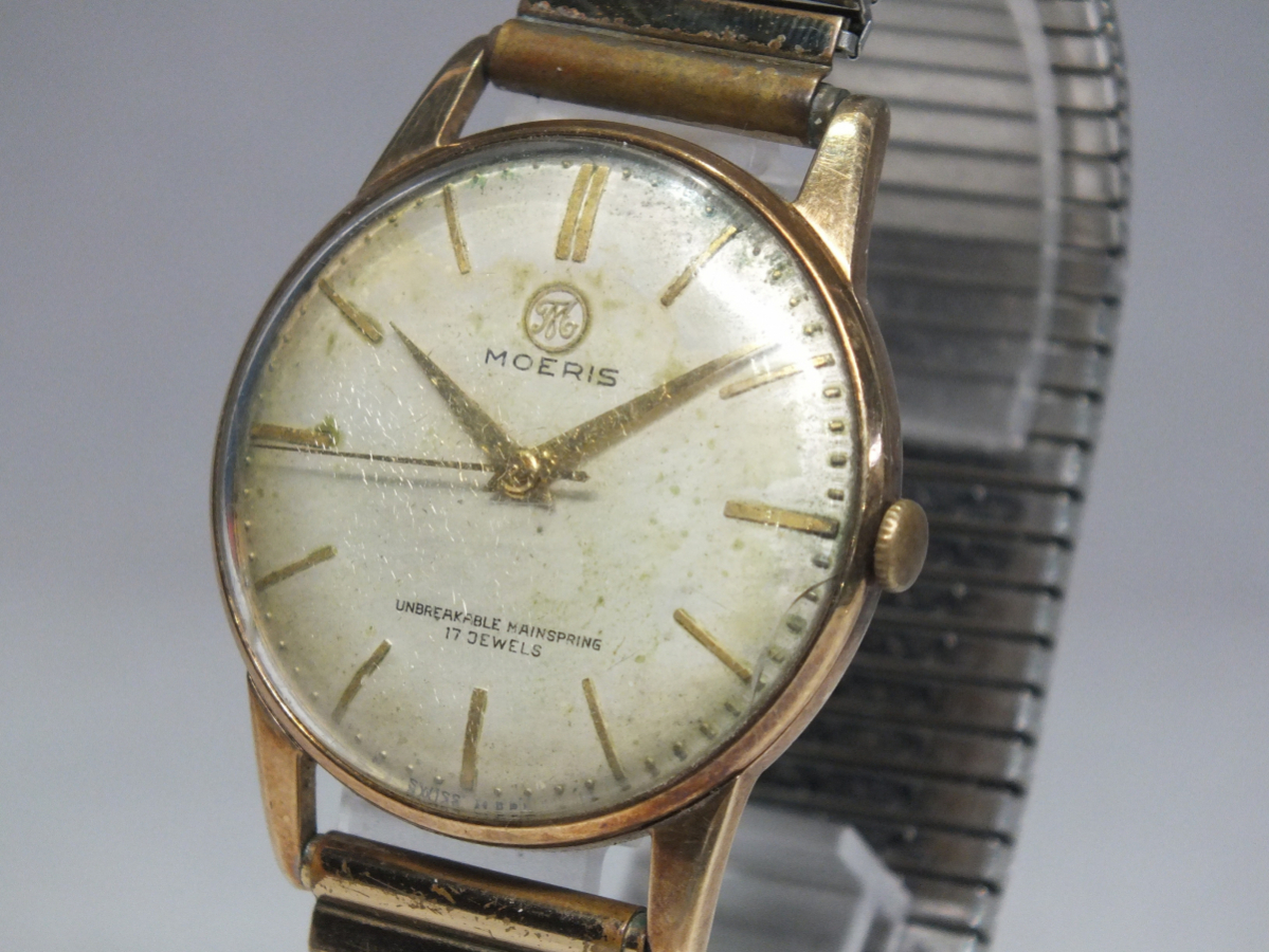 美品 MOERIS モーリス K18 750 金無垢 金時計 手巻 アンティーク 