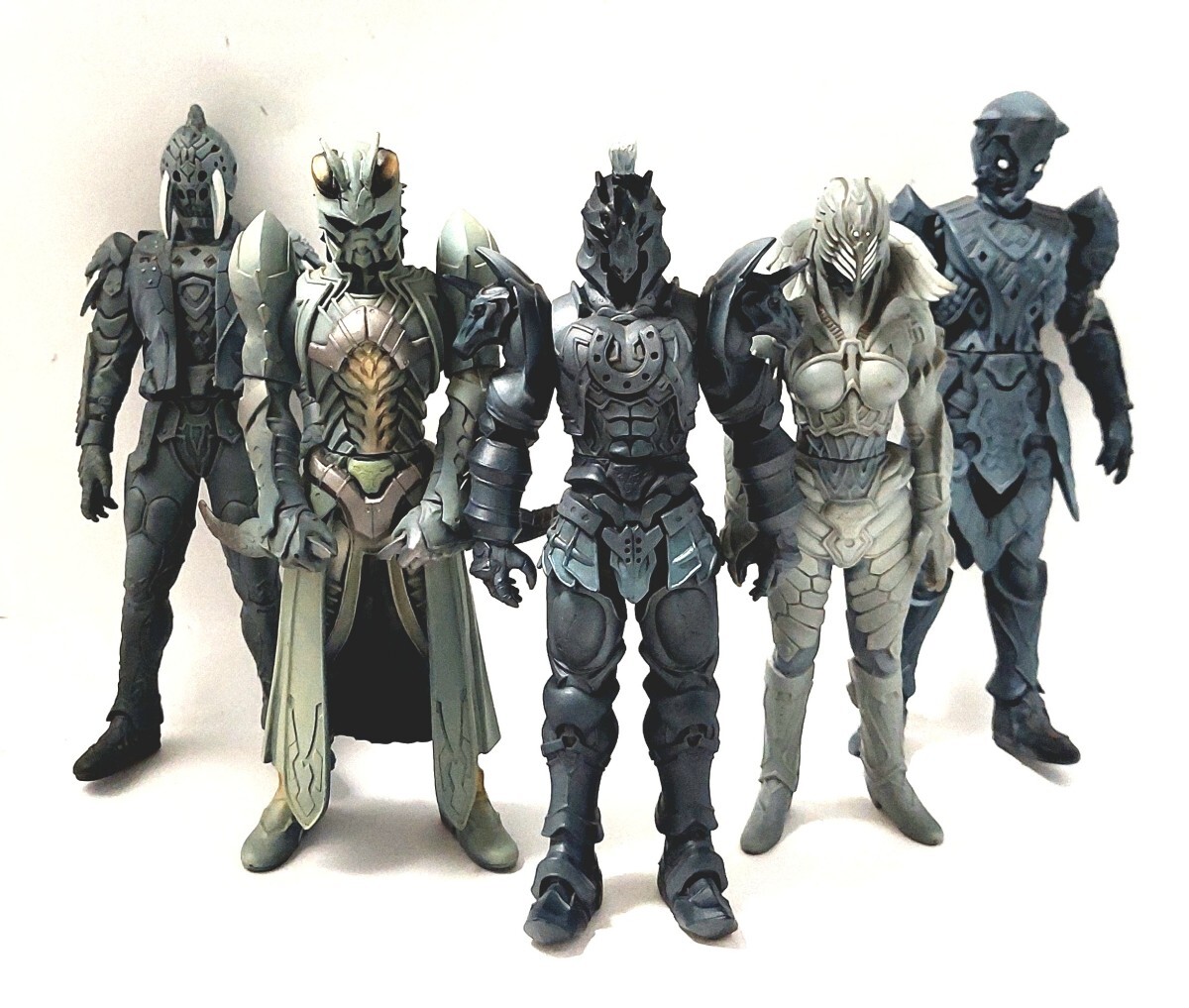 オルフェノク(ソフビ)4体セット(555)クレイン・スネーク・ホース・ゴート 中古 仮面ライダーファイズ オルフェノク ソフビ ホース スネイク