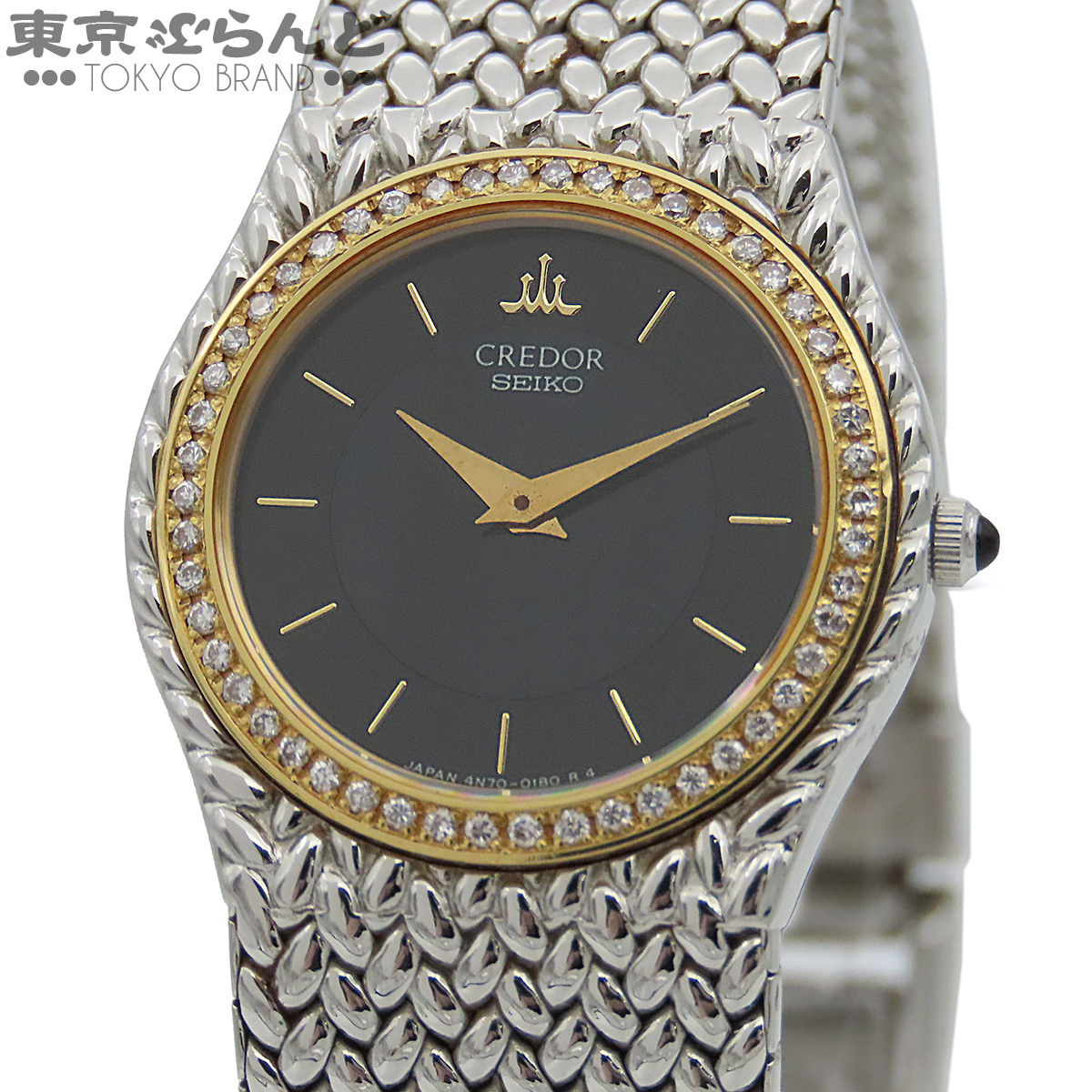 中古】送料無料 セイコー クレドール 金無垢 ダイヤベゼル QZの落札