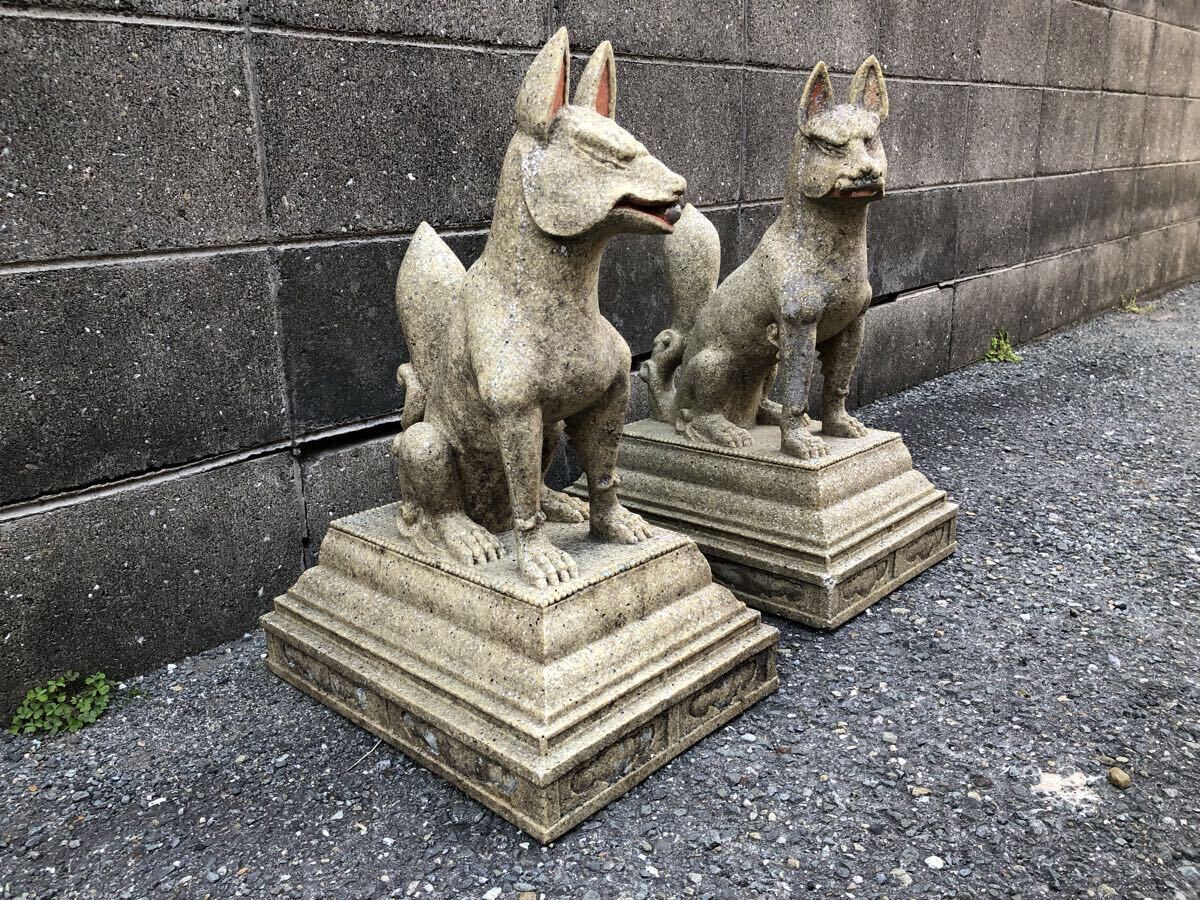 古い 土人形 お稲荷さん No.2 古道具 アンティーク オブジェ 狐 北の仲間たち：お稲荷さん（大）