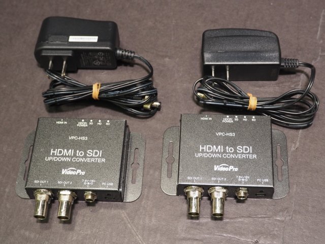L427【ジャンク品】VIDEO PRO HDMI to SDIコンバーター 2点セット VPC-HS3 SDI/HDMI HDMI to SDI UP/DOWN CONVERTERの1番目の画像