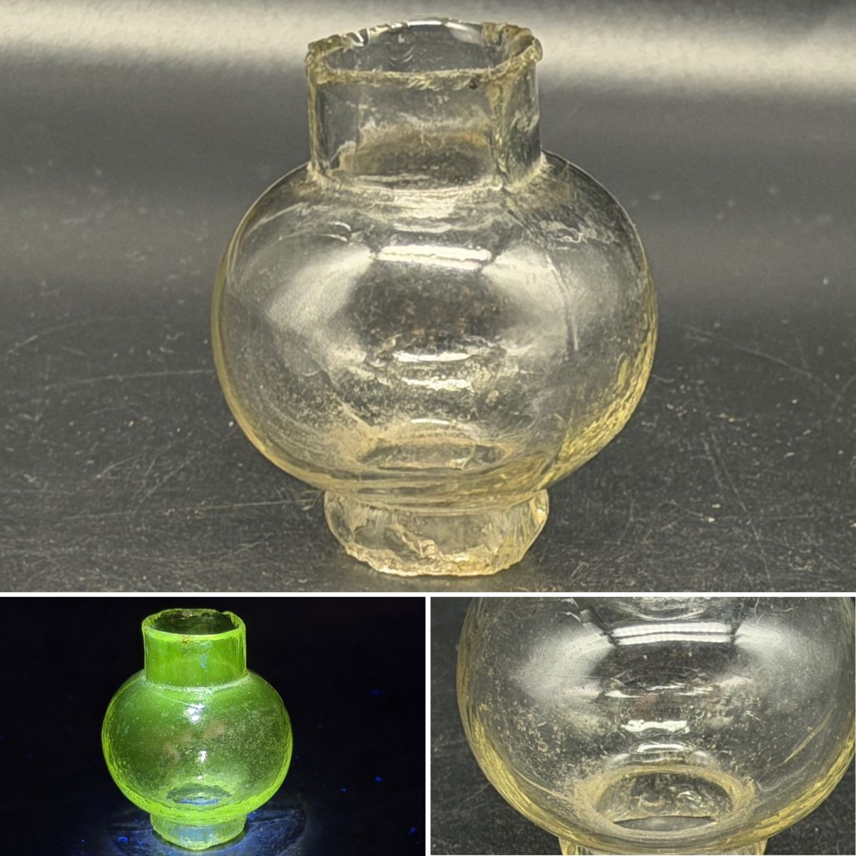 大正～昭和初期 大珍品 ペロペロ ままごと ウランガラス カップ