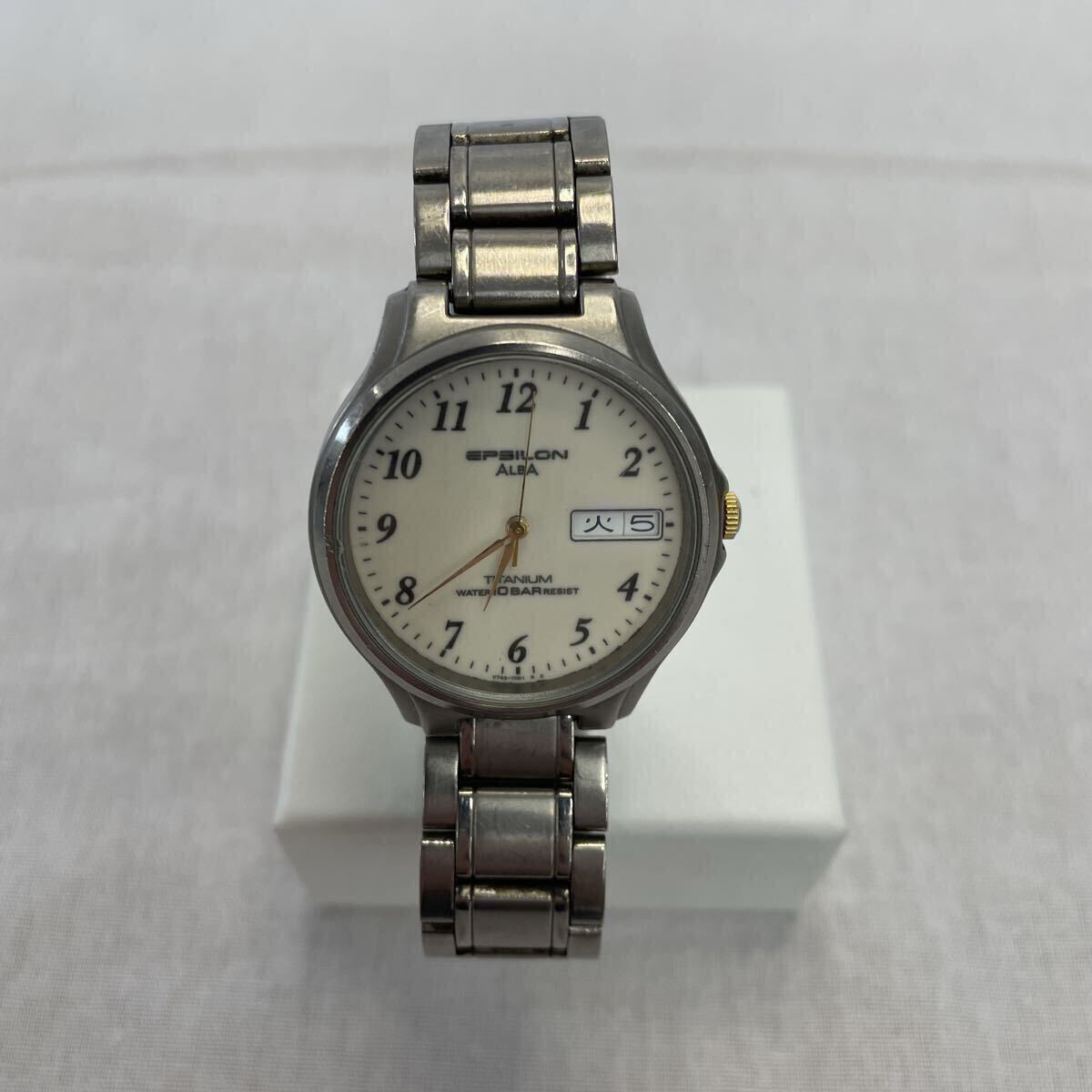 SEIKO ALBA イプシロン V721-7A10 メンズ 腕時計 クォーツ M689 