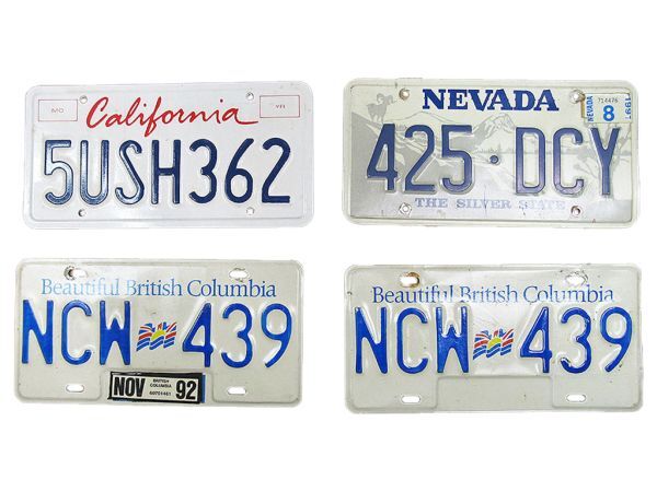 アメリカ カリフォルニア州 ナンバープレート 黒ナンバー バイク用