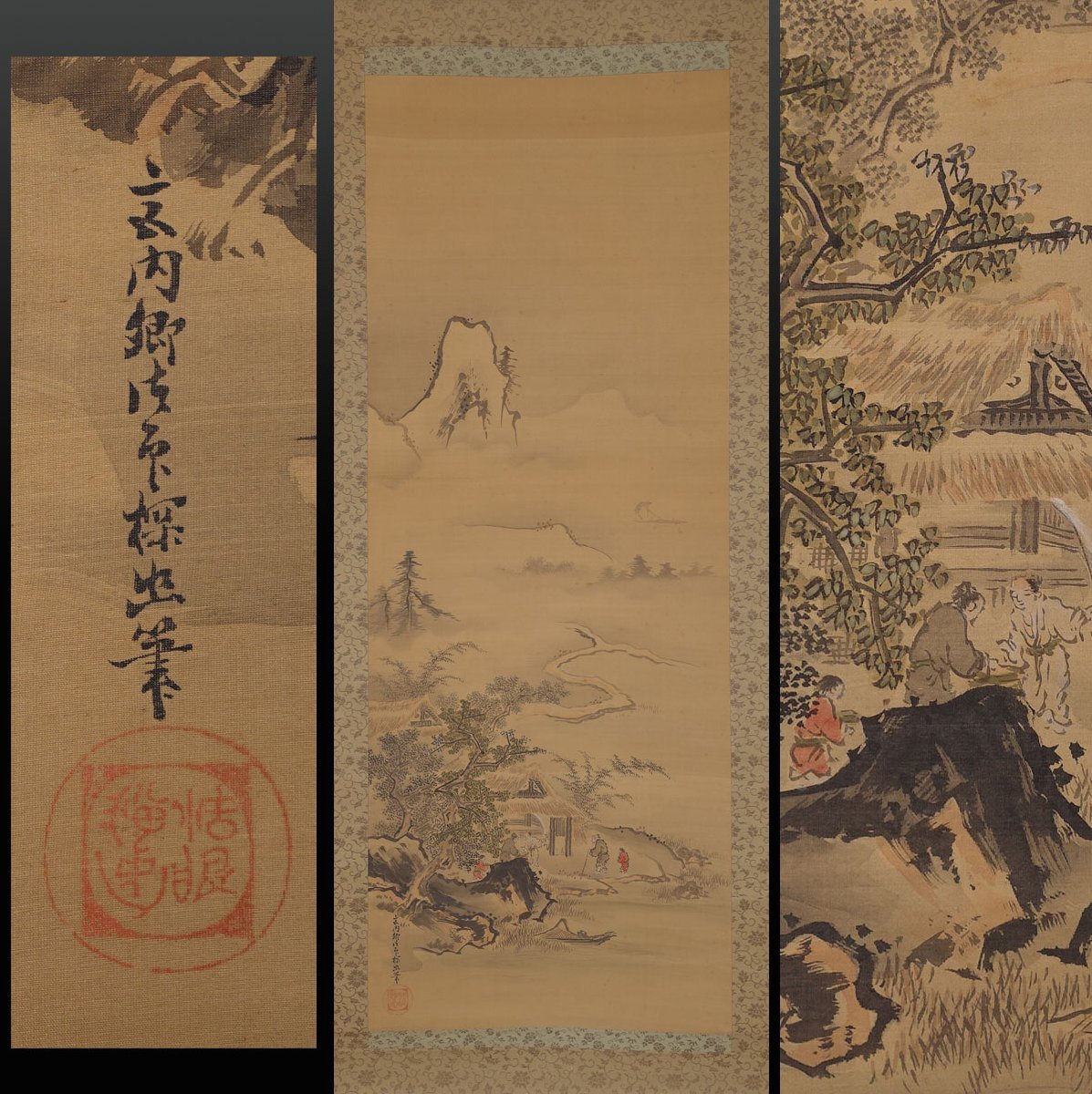 真作】喜聞◇『竹内栖鳳 龍虎図』双幅 古筆 古文書 古書 日本画 水墨画