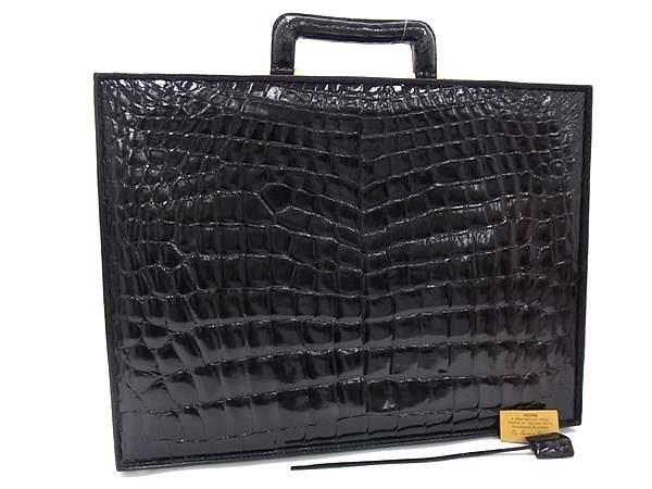 BALLY☆アタッシュケース型クロコ型押し名刺入れカードケースわに皮