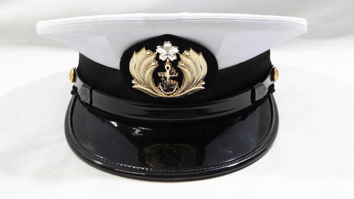 ☆JMSDF 海上自衛隊 幹部 夏制服用 尉官用 私物 制帽 一等海尉 57cm
