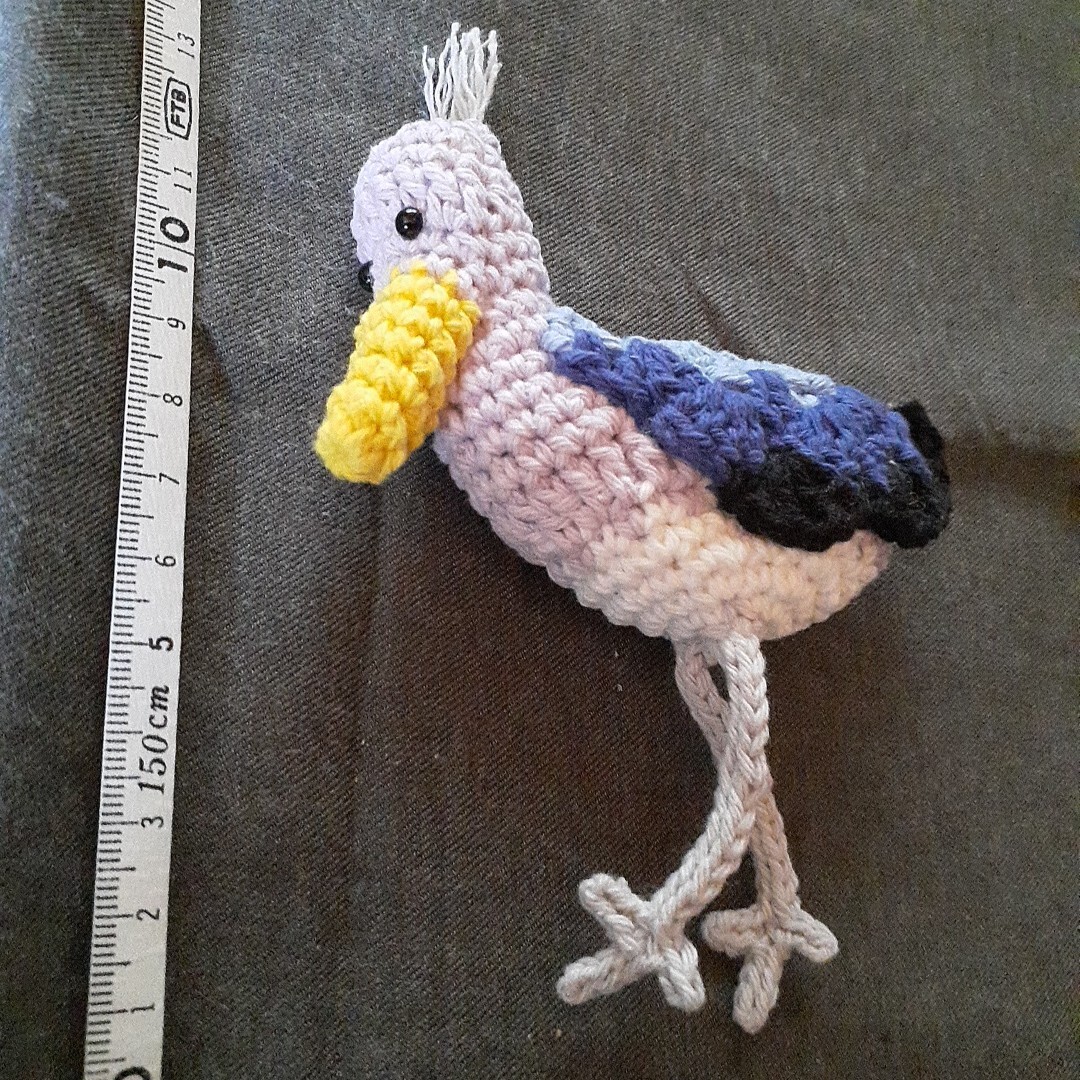 新品】ハシビロコウの刺繍ブローチ○フェルト ハンドメイド 鳥