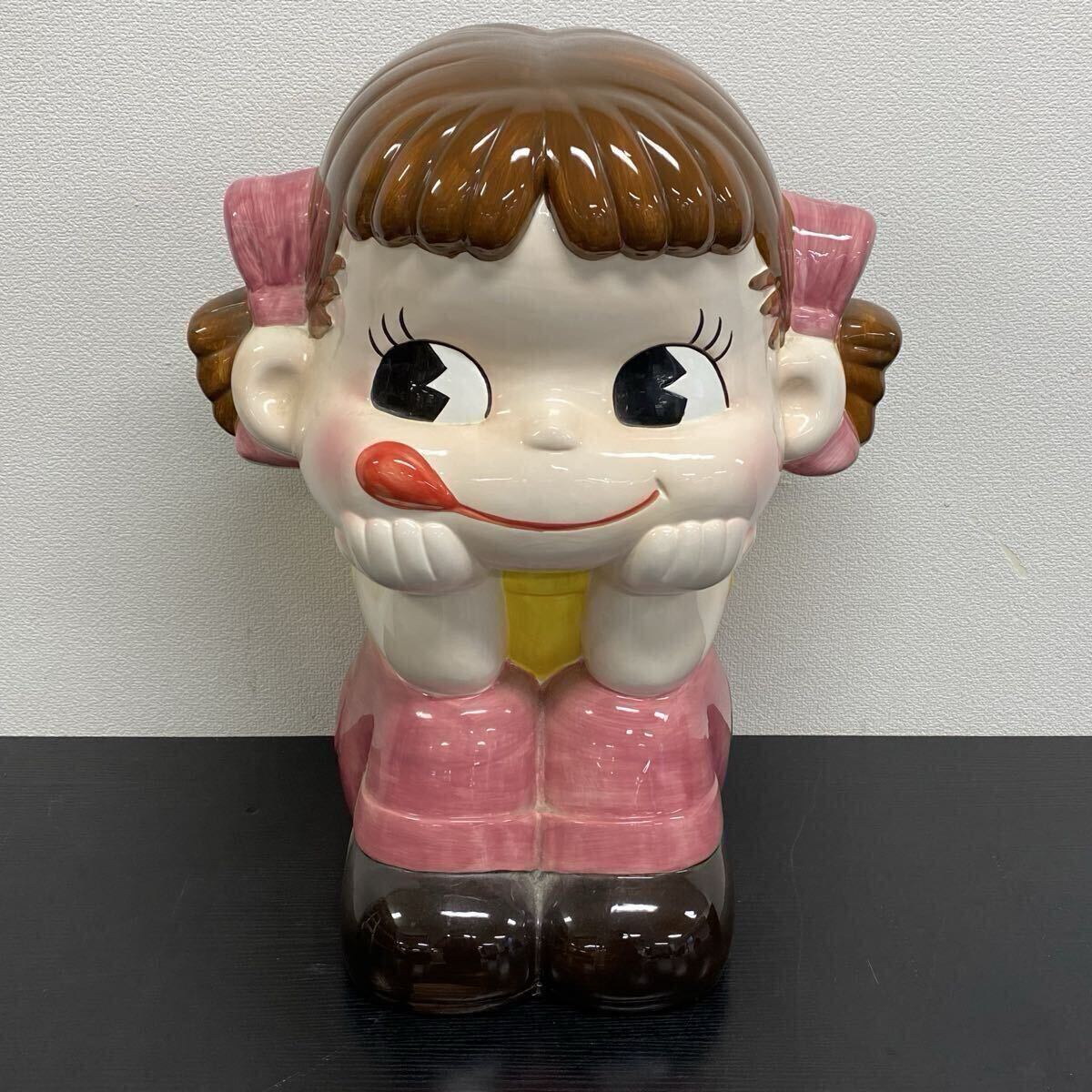 不二家 ジャンボペコちゃん人形 陶器製 非売品 おすわりペコちゃん