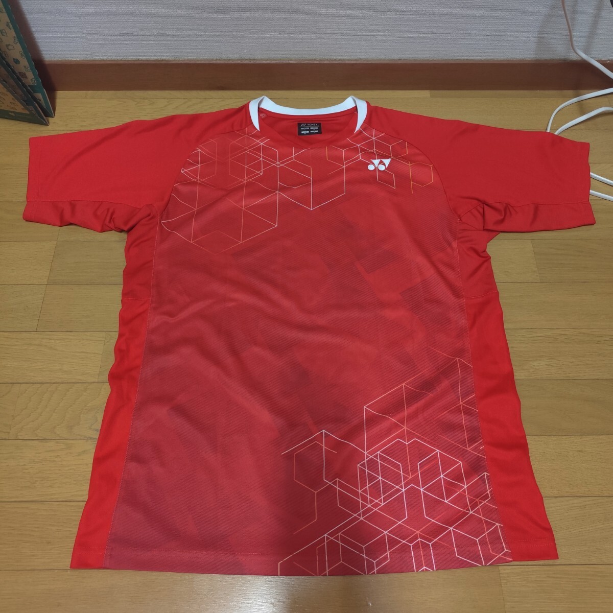 中古】埼玉栄高校 バドミントン部 ユニフォーム 黒橙白 Mサイズの落札