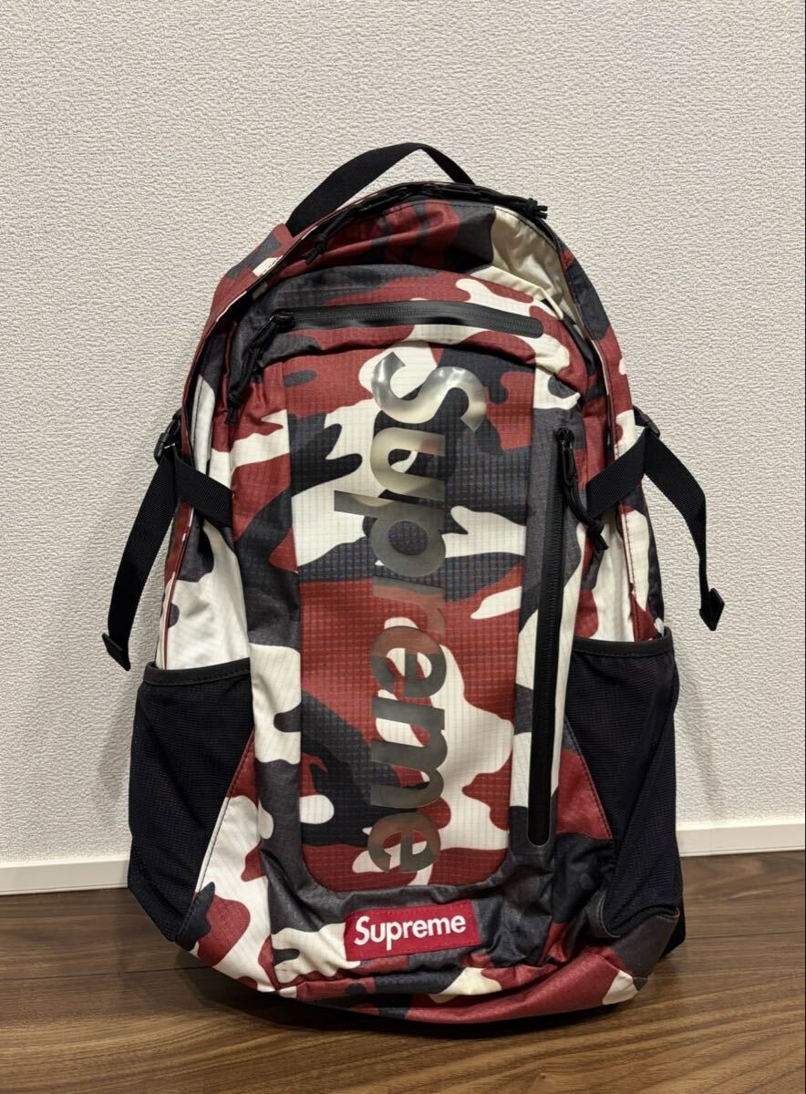 中古】美品！Supreme シュプリーム 赤BOXロゴ Backpack Black バック
