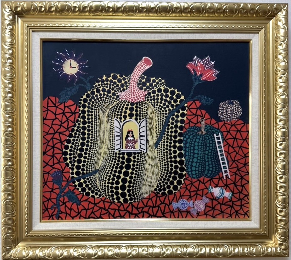 静物 油絵 『 林檎 』 M10 額装 手描き肉筆模写『 草間彌生 』の落札