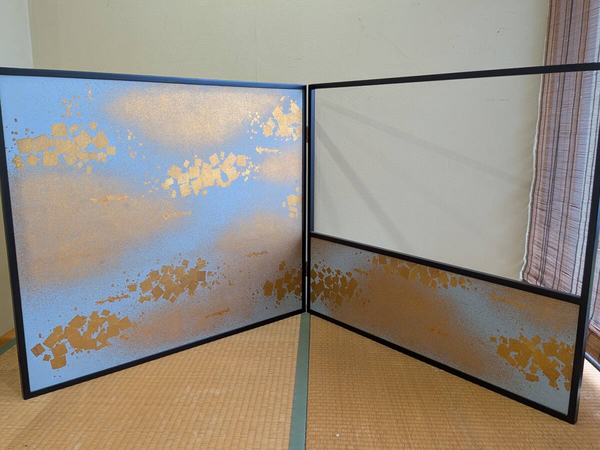 ◇ 茶道具 屏風 風炉先 【 1尺3寸 杉縁 葭 （よし） 夏用 風炉先屏風
