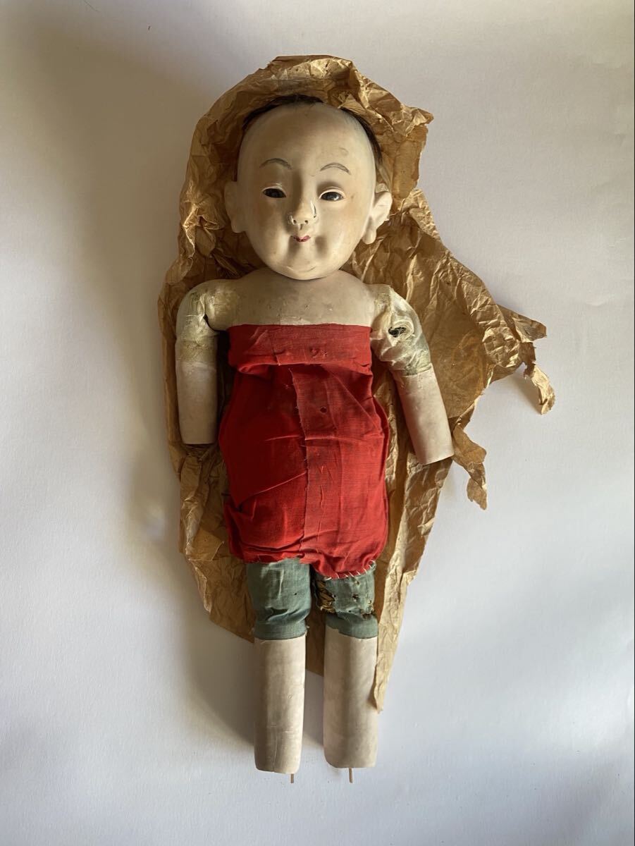 中古】市松人形 大正時代 時代物 ガラス目 ／ 検）文化人形 ドール