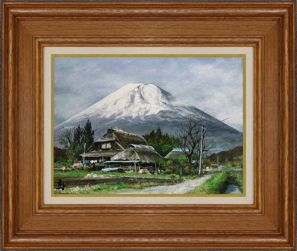 向井潤吉 肉筆油彩画 風景画 古民家 6号 額装の落札情報詳細 - Yahoo