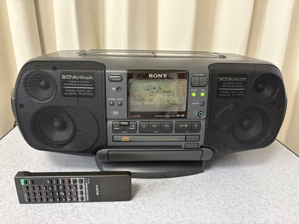 中古】【美品】sony/ソニー☆ソナホーク ZS-5 CDラジカセ☆リモコン