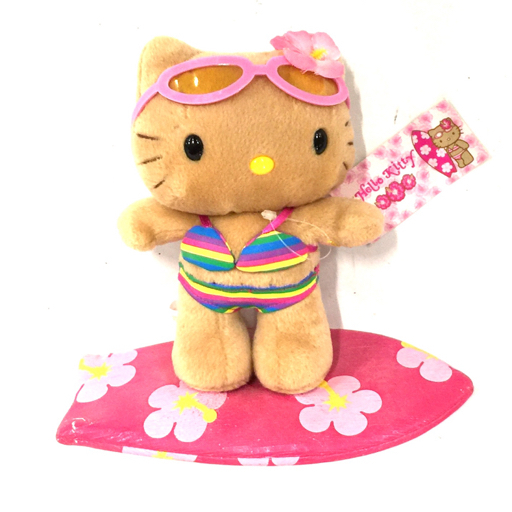 ハローキティ ぬいぐるみ サーフィン ビキニ 日焼けキティの落札情報