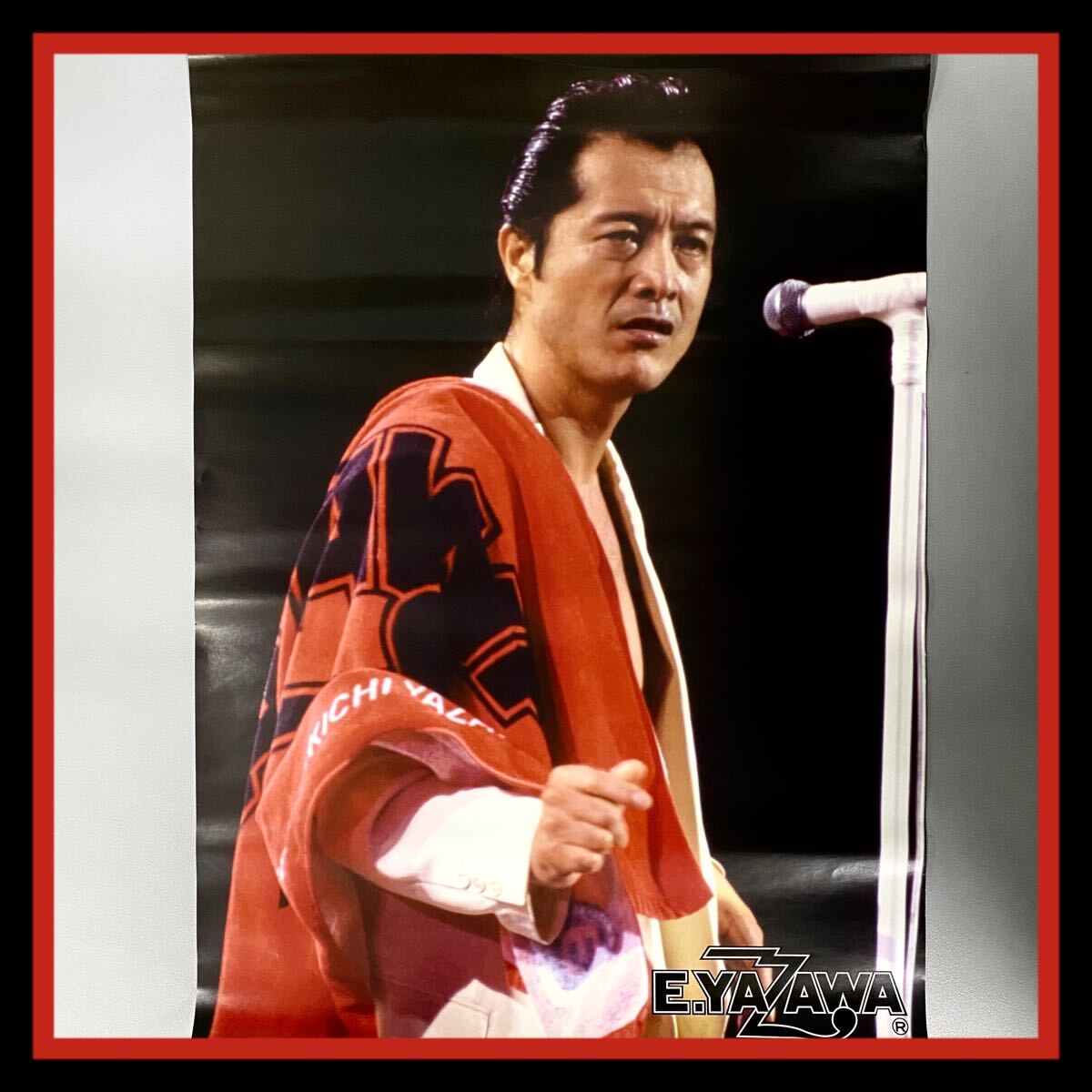 E.YAZAWA 矢沢永吉 スタジャン 袖レザー ロックンロールヒーロー 矢沢永吉ロックンロールヒーローROCK'N ROLL HERO TシャツM YAZAWAの
