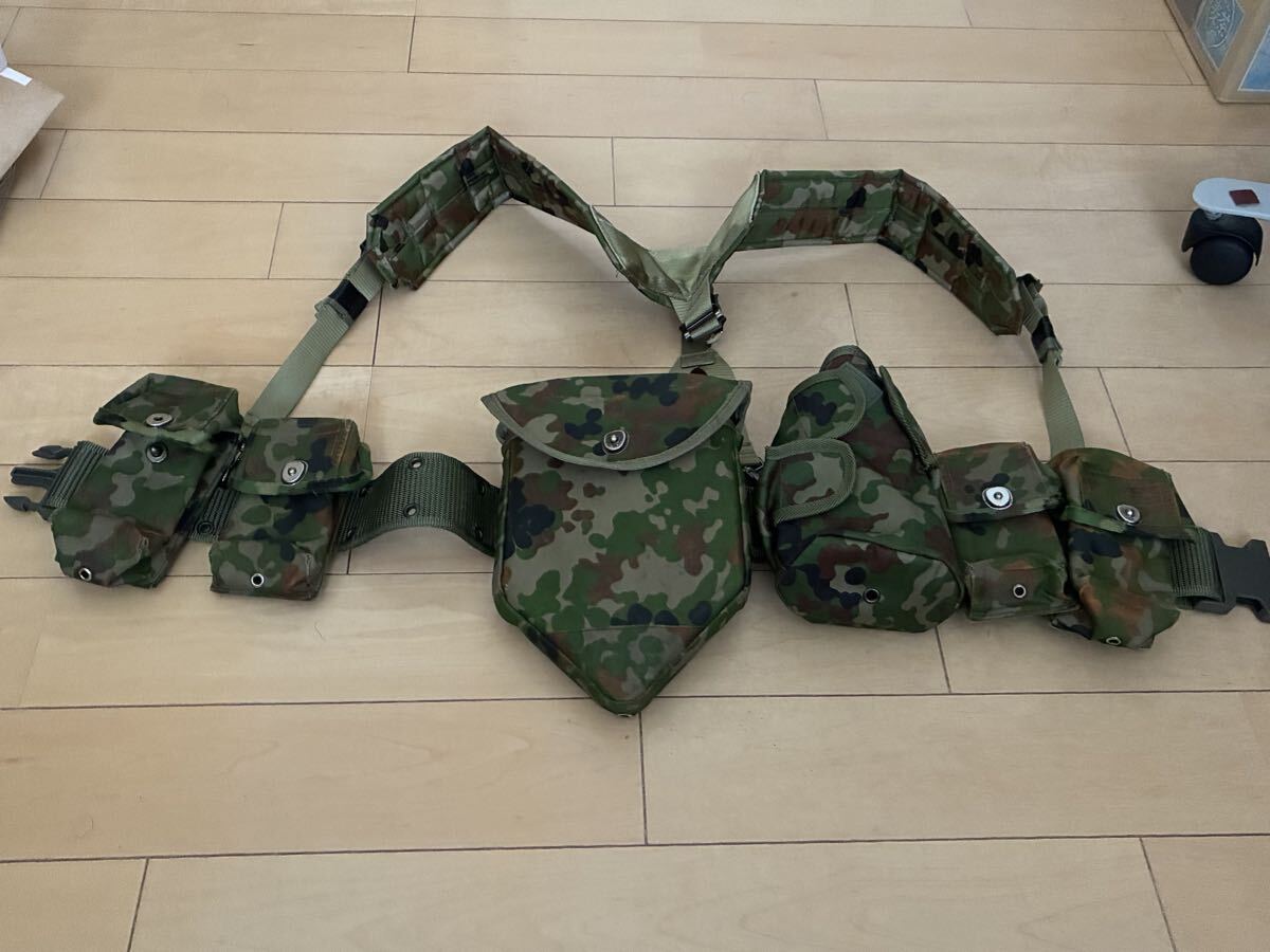 陸自迷彩 装備セット（サスペンダー、弾帯、各種ポーチ） 陸上自衛隊の