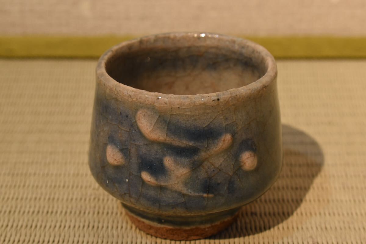 魁】古美術品 河井武一 作 花紋六角扁壷 花瓶 高さ16㎝ 共箱 （叔父