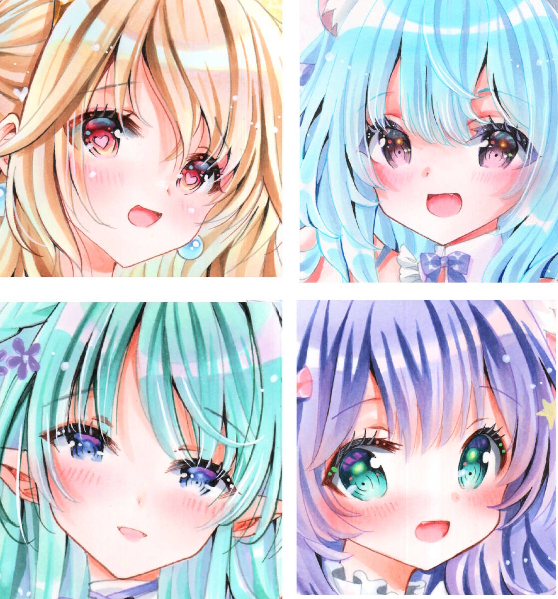 新品】簡易リクエスト オーダーイラスト 大色紙 アナログ 手描き