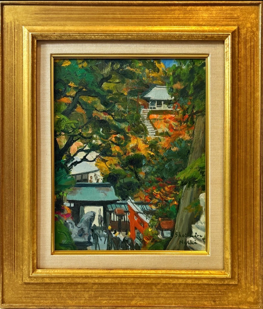 中古】【模写】【小糸源太郎】 絵画 油絵 海にかかる虹の図 ky_1208の