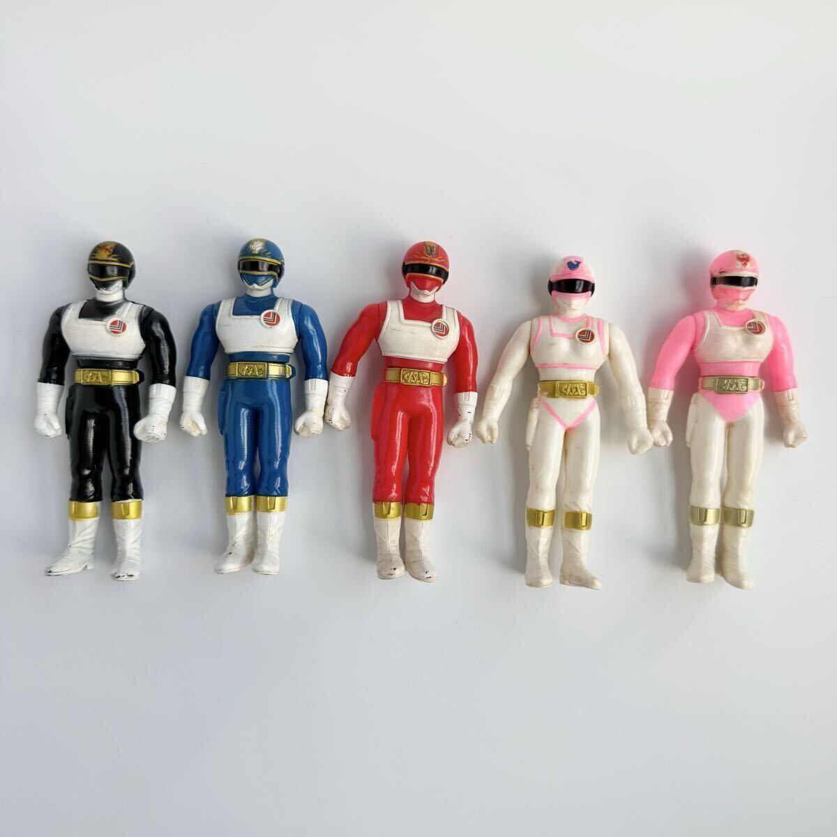 当時もの バンダイ ミニソフビ 電撃戦隊チェンジマン 5人セット