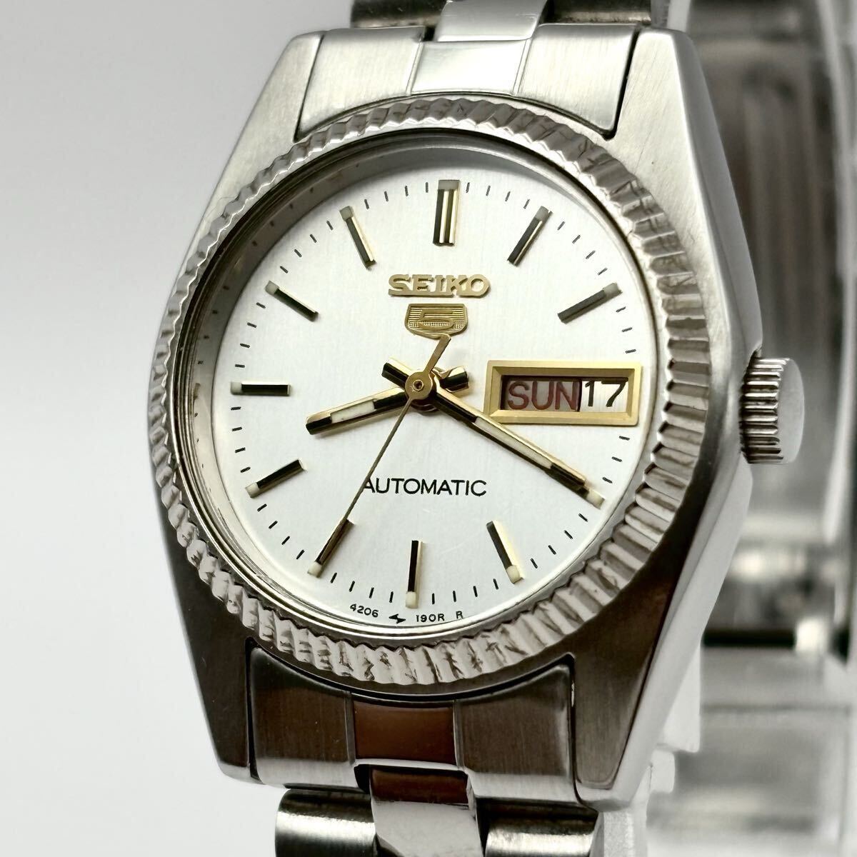目立った傷や汚れなし】セイコー5 フルーテッドベゼル seiko5 