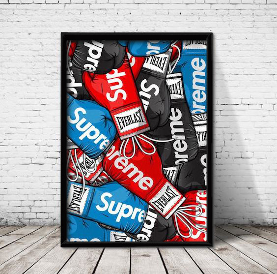 ゼニス新作モデル Supreme シュプリーム フレーム付き ポスター キャンバス 特大 絵画