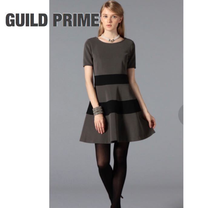 美品】GUILD PRIME ギルドプライム ストレッチボーダードレス