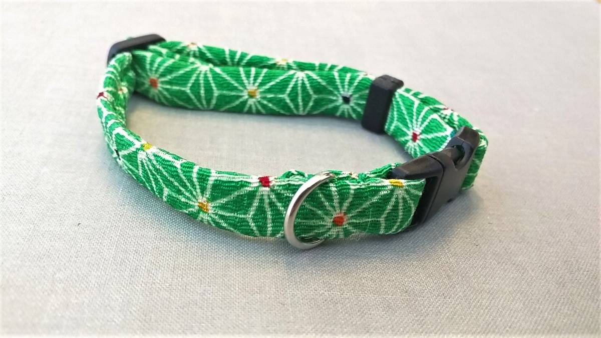 新品 手作り京都作家物 猫 首輪 和柄 ちりめん緑地麻の葉柄 ハンドメイド セーフティタイプ 即決650円 の落札情報詳細 ヤフオク落札価格情報 オークフリー スマートフォン版