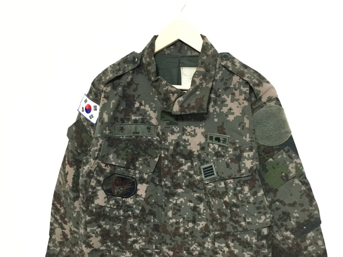 韓国軍 実用 ワッペン付き バクテリア アメーバカモ 迷彩 カモフラ