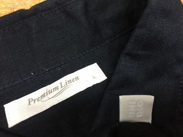 Uniqlo ユニクロ Lサイズ レディース シャツ 半端袖 ロールアップ袖 無地 レギュラーカラー 麻100 Premium Linen ダーク ネイビー 濃紺 の落札情報詳細 ヤフオク落札価格情報 オークフリー スマートフォン版