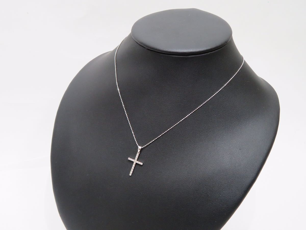 定番デザイン♪】Folli Follie(フォリフォリ)K18WGダイヤモンドクロス  