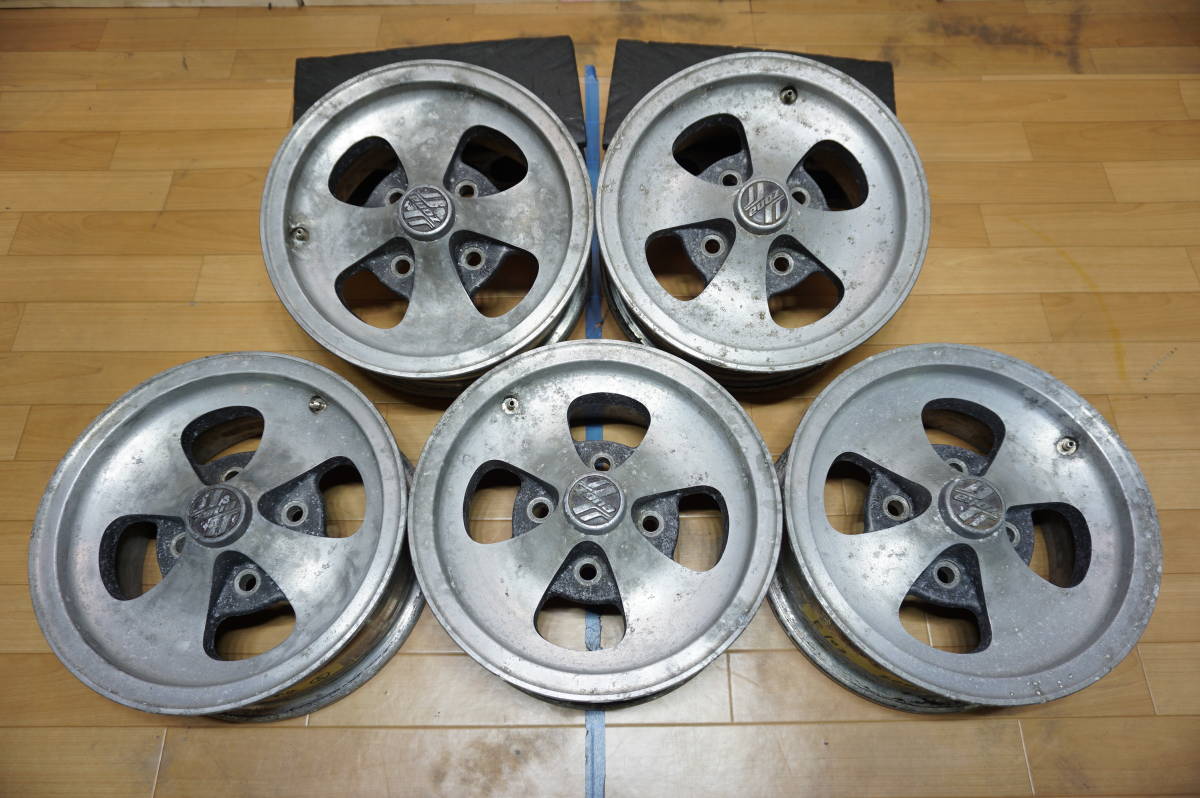 F102【希少/5本】ZONA DISH ☆ PCD114.3 5.5J+15 旧車 当時物 ゾナ