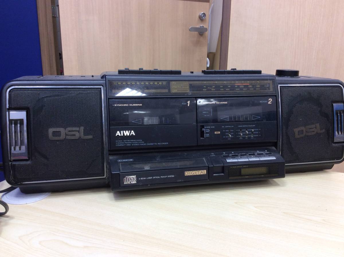 u177 AIWA CSD-W880ST FOOT WORK CD CDラジカセ ジャンク品 動作未確認