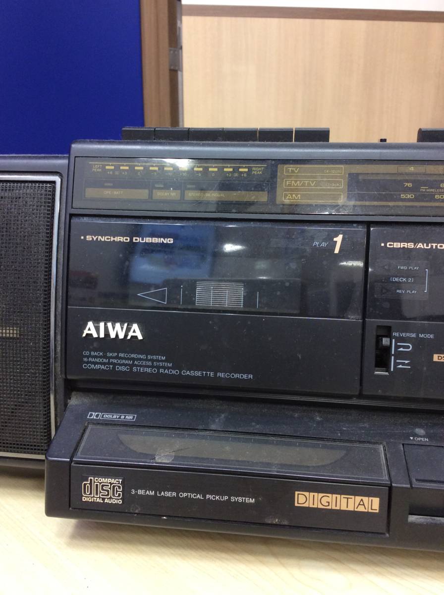 AIWA CSD-W880 ST　ダブルカセットデッキ ラジカセ 希少 u177 AIWA CSD-W880ST FOOT WORK CD CDラジカセ ジャンク品 動作未確認