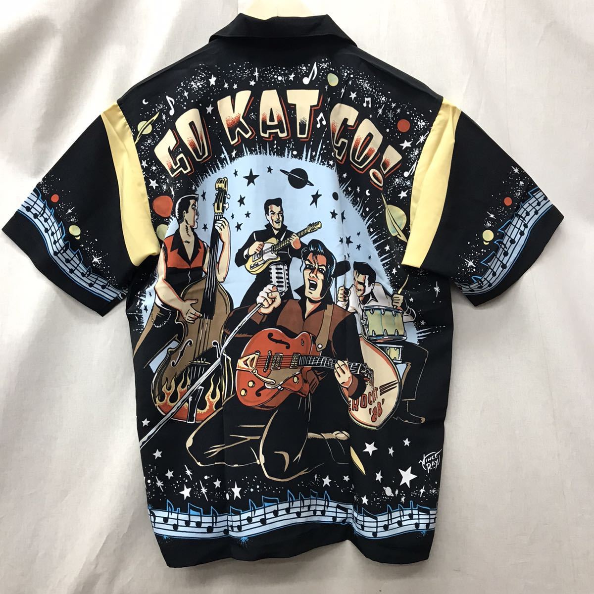 ラロッカ半袖シャツ サノバチーズアロハシャツL東洋ロカビリークリーム