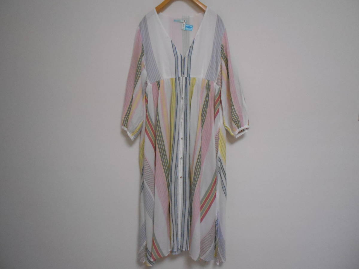 18 Ne Quittez Pas ヌキテパ コットン マルチストライプ Vネック ワンピース の落札情報詳細 ヤフオク落札価格情報 オークフリー スマートフォン版